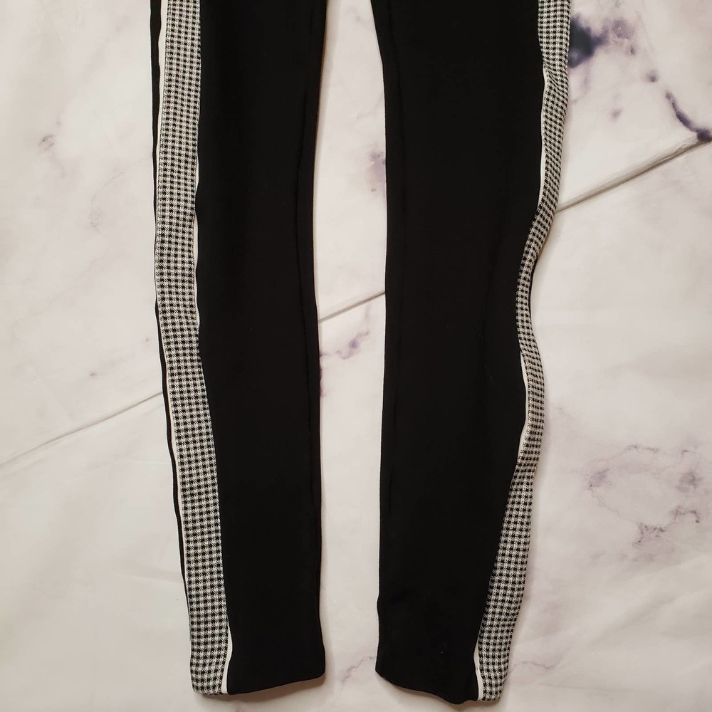 ZARA black with gingham side panel pants XS - Picture 3 of 7